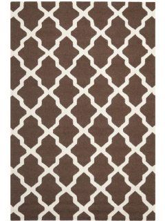 Safavieh CAM121H Cambridge Collection Handmade Wool Area Runner, 2 Feet 6 Inch by 4 Feet, Dark Brown and Ivory  