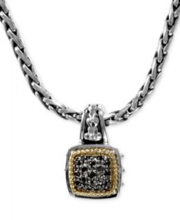 Balissima by EFFY Diamond Diamond Rectangle Pendant (1/3 ct. t.w.) in 18k Gold and Sterling Silver   Necklaces   Jewelry & Watches