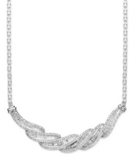 14k Gold Necklace, Diamond Swirl Twist (1/2 ct. t.w.)   Necklaces   Jewelry & Watches