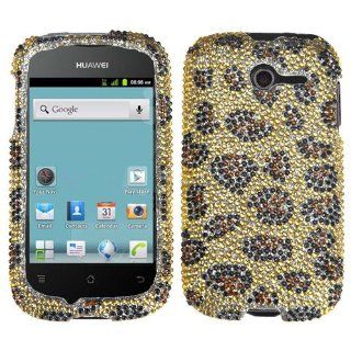 Asmyna HWM866HPCDM113NP Luxurious Dazzling Diamante Bling Case for Huawei Ascend 2   1 Pack   Retail Packaging   Leopard Skin: Cell Phones & Accessories