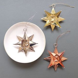 metal star christmas decorations by lilac coast