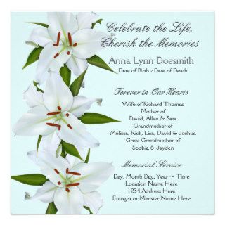 White Lily Funeral Announcements