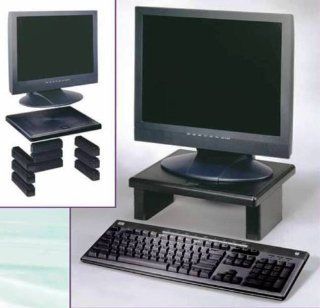 Height Adjustable Monitor Riser, Holds 66 Lbs, 13.25" x 10.75" x 2.75", Black (FSTMP107): Computers & Accessories
