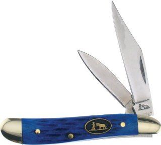 Frost Cutlery & Knives BKH107DBL Blackhills Little Peanut Pocket Knife with Dark Blue Picked Bone Handles  Folding Camping Knives  Sports & Outdoors