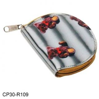 #CP30 R109   Coin Purse with 3D Lenticular effect    Teddy Bear on Silver: Clothing