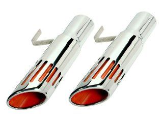PG Classic 108 S3 Mopar B body 3 Inches Long style Red Inserts Stainless Slotted Exhaust Tips: Automotive