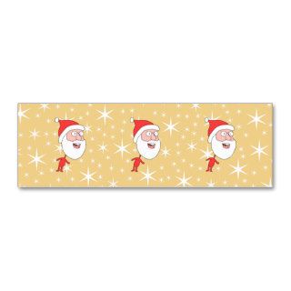 Funny Santa Claus, on Gold Color Star Pattern. Business Card
