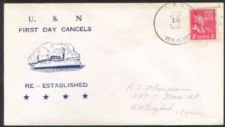 USS Vermilion AKA 107 1st Day Re Commission cover 1951: Entertainment Collectibles