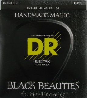 DR Strings Bass Extra Life" Black Coated, .045 .105, Black Beauties, MR BK 45: Musical Instruments