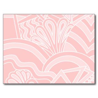 Pastel Pink Art Deco Style Design. Postcard