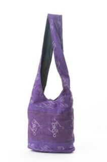 HC102Earth Divas HC102 PDD Hemp Cotton Sling Women's Crossbody Handbag, Purple Diamonds Shoulder Handbags Clothing