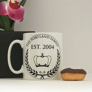 personalised 'family est.' mug by a type of design