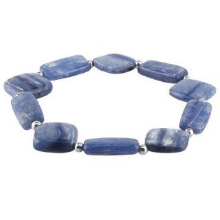 Sterling Silver Kyanite Bead Stretch Bracelet Jewelry