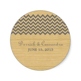 Gray Rustic Chevron Wedding Stickers