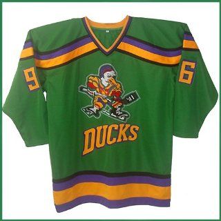 The Mighty Ducks Movie Hockey Jersey Charlie Conway #96 All Stitch Sewn Green : Sports Fan Hockey Jerseys : Sports & Outdoors