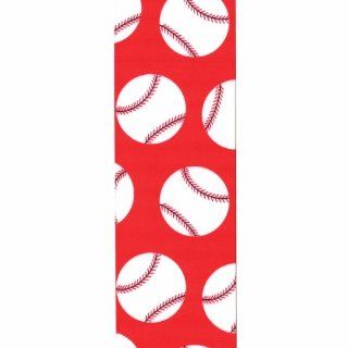 Offray Single Face Satin Sports Ball Craft Ribbon, 2 1/4 Inch x 9 Feet, Baseball