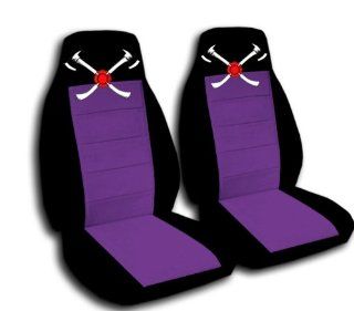 2 Black and purple "AXE" seat covers. Fits a 2002 2003 Ford Ranger. 60/40 seats with armrest included.: Automotive