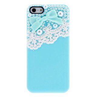 Bowknot Pattern with Pearls and Lace Hard Case with Nail Adhesive for iPhone 5/5S (Assorted Colors) ( Color : White ) : Cell Phone Carrying Cases : Sports & Outdoors