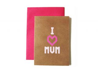 'i heart mum' washi tape card by scissor monkeys