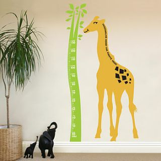 giraffe height chart wall sticker by the bright blue pig