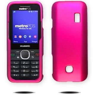 Huawei Verge M570 Hot Pink Rubberized Feel Hard Protector Cover + Live My Life Wristband: Cell Phones & Accessories