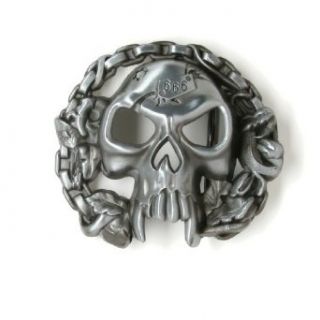 3D Skull 666 Chain Belt Buckle: Clothing