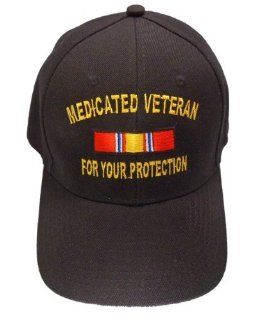 Medicated Veteran For Your Protection BLACK Baseball Cap Humorous Funny Hat : Other Products : Everything Else