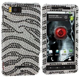 SODIAL(TM) Generic Motorola Droid X / Droid X2 / Milestone X Diamante Protector Cover   Black Zebra: Cell Phones & Accessories