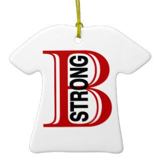 B Strong Boston Christmas Ornaments