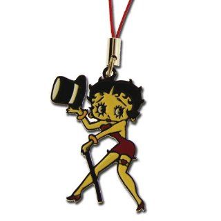 Licensed Betty Boop Cellphone Charm Betty Boop Wearing a Red Dress Holding Cane and Hat: Cell Phones & Accessories