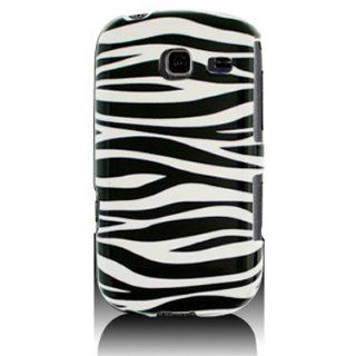 Hard Snap on Shield With BLACK WHITE ZEBRA Design Faceplate Cover Sleeve Case for SAMSUNG R380 FREEFORM 3 / COMMENT With PRY Tool Removal Case [WCG244]: Cell Phones & Accessories