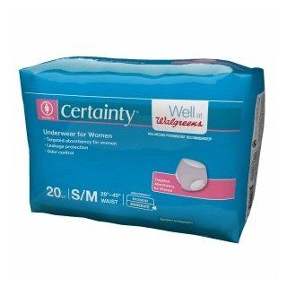 Walgreens Certainty Women's Underwear, Extra Absorbency, Small/Medium, 20 ea: Health & Personal Care