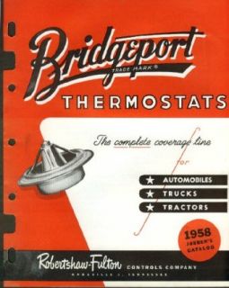 Robertshaw Fulton Bridgeport Thermostats Jobber's Catalog 1958: Entertainment Collectibles