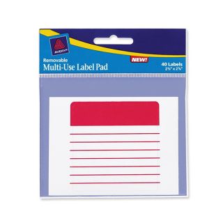 Avery Removable Multi use Label Pad, 2.63 X 2.63, Assorted, 40/pack (ave45274)