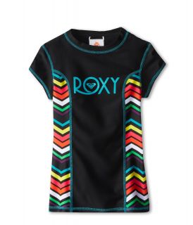 Roxy Kids Wave Wonderer S/S Rashguard Girls Swimwear (Black)