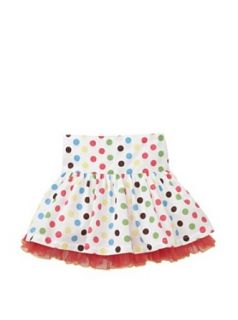 Pretty Beetlejuice London Multicolored Polka Dot Girls Skirt With Tulle Hem Detail 6x: Clothing