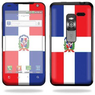 Protective Vinyl Skin Decal Cover for LG Esteem 4G Metro PCS Cell Phone Sticker Skins Dominican flag: Cell Phones & Accessories