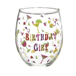 Ganz Birthday Girl Stemless Wine Glass: Kitchen & Dining