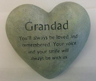Heart Shapped Memorial Stone (Grandad) : Patio, Lawn & Garden