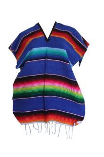 Youth Child Mexican Serape Poncho Pancho Costume (Blue)   Table Runners