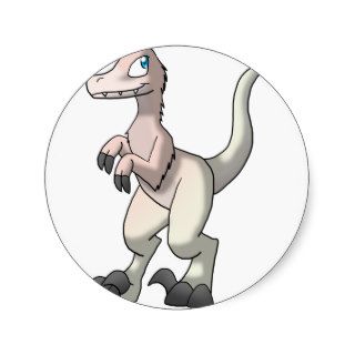 Custom Velociraptor   Color Change Pastel Style A Round Stickers