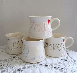 handmade personalised love mug by the handmade mug company