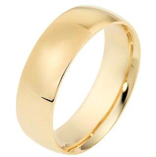 18K Yellow Gold, Comfort Fit Wedding Band 7MM (sz 4 15): Gembrooke: Jewelry