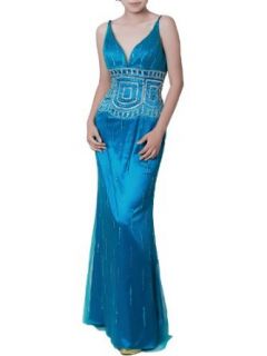 landybridal Women's Spaghetti Straps Floor length Evening Dress FA0018 Blue US4 at  Womens Clothing store