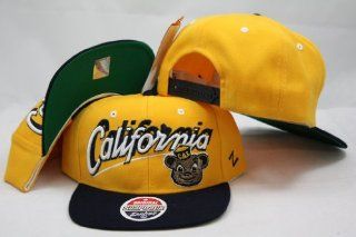 Ncaa Collegiate California Cal Berckley Golden Bears zephyr Snapback Adjustable Plastic Snap back Hat / Cap yellow/Blue : Sports Fan Novelty Headwear : Sports & Outdoors