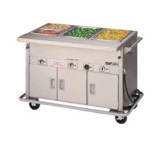 Piper Products DME 4 PTS BH 2401 64 in Mobile Hot Food Serving Counter, 4 Wells, Heated Understorage, 240/1V, Each: Kitchen & Dining