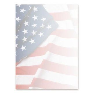 Geographics Flag Letterhead Bond Paper, Letter   8.5'' x 11''   24lb   Recycled   100 / Pack   Blue  Paper Stationery 