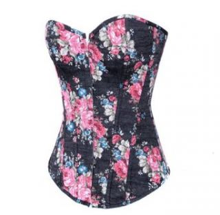 Loi.color Women's Flower Print Bodyshaper Lace Up Corset Bustier at  Womens Clothing store: Corset Tops To Wear Out