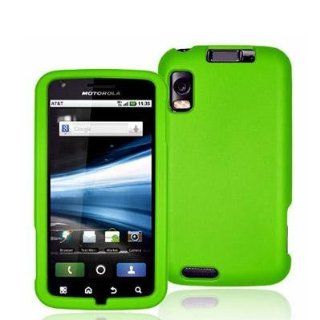Neon Green Rubberized Snap On Hard Skin Case Cover for Motorola Atrix 4G Phone by Electromaster: Cell Phones & Accessories