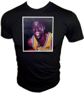 Vintage 1980 Earvin MAGIC JOHNSON Los Angeles LA Lakers 7 UP Promo NBA Basketball T Shirt: Clothing